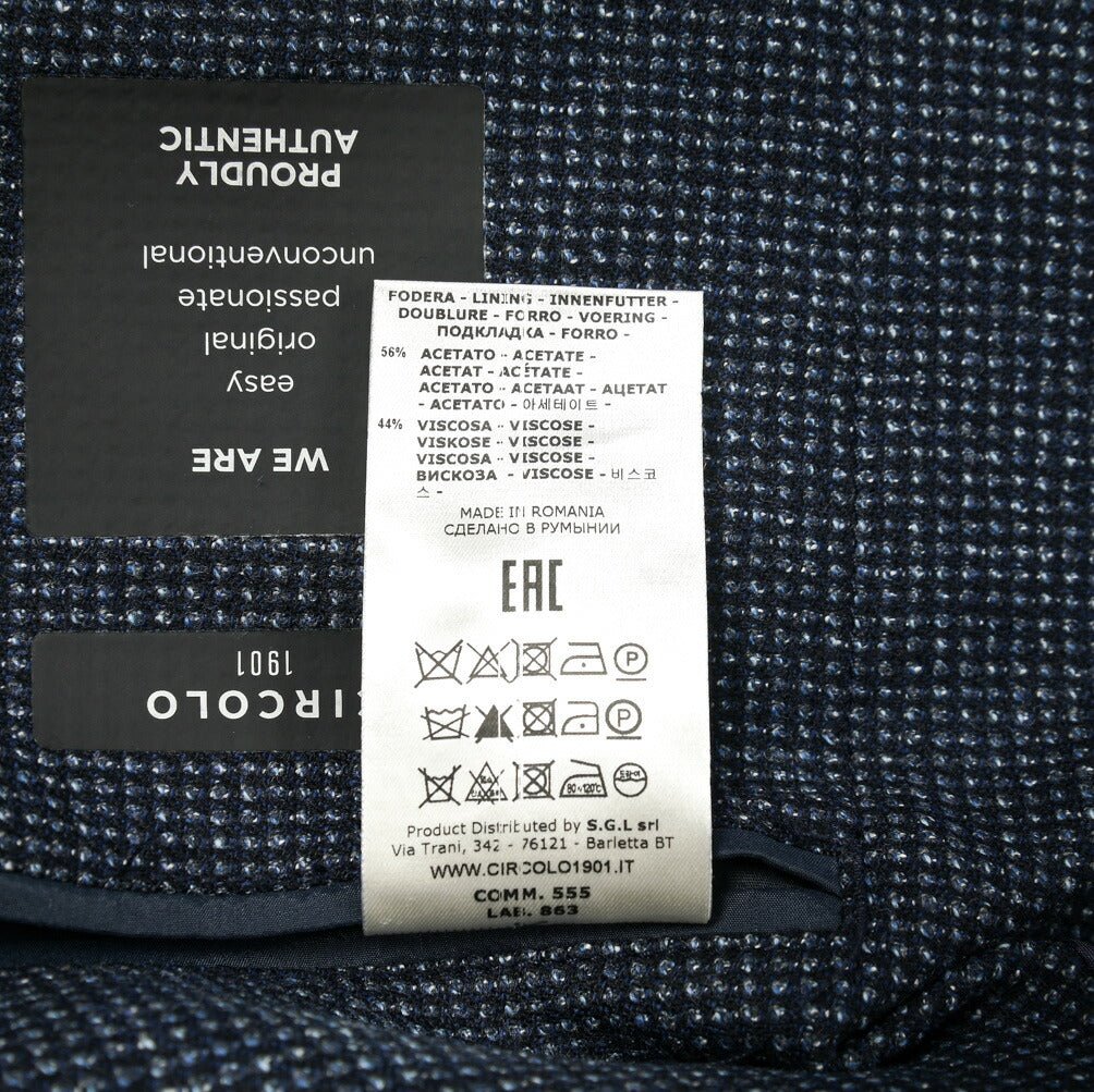 SALE｜CIRCOLO 1901 ストレッチウールコットン 2Bシングルテーラードジャケット｜397561 - 48｜GUARDAROBA MILANO OFFICIAL STORE