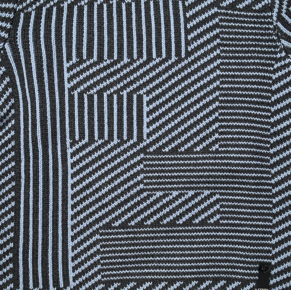 FENDI ウール100% ミドルゲージクルーネックジャガードニットセーター｜397586 - 46｜GUARDAROBA MILANO OFFICIAL STORE