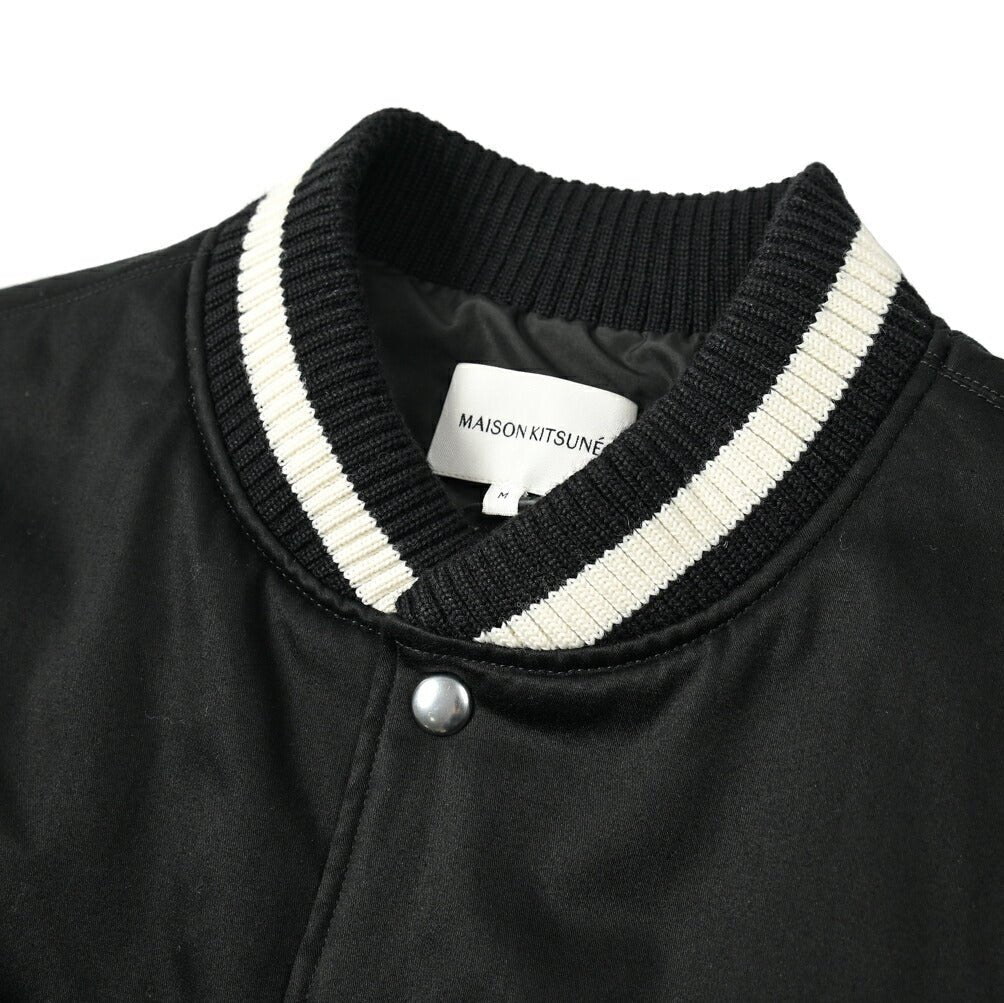 MAISON KITSUNE コットンサテン グレーフォックスヘッドパッチブルゾン(スタジャン)｜397867 - XS｜GUARDAROBA MILANO OFFICIAL STORE