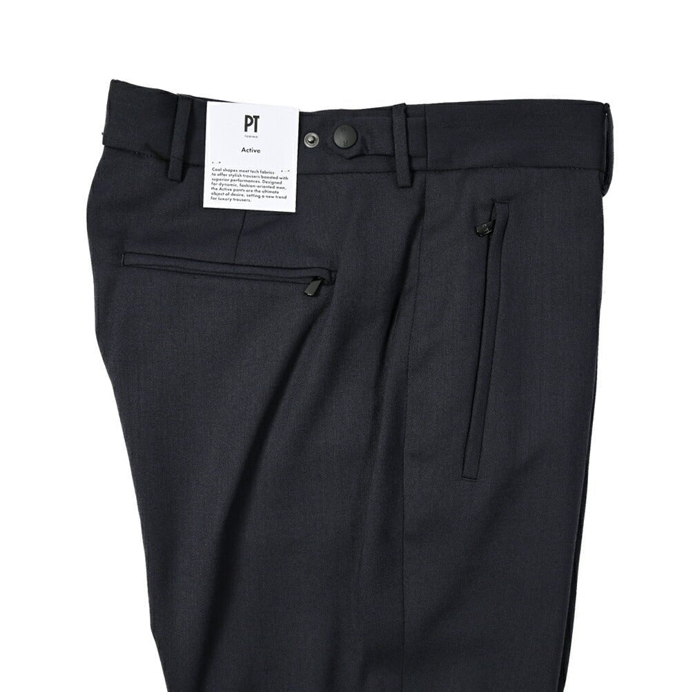 PT TORINO ACTIVE SIGMA 高機能ストレッチウール ノータックテーパードスラックス (TECHNO WASHABLE WOOL) / PT01｜396232 - A - 46｜GUARDAROBA MILANO OFFICIAL STORE