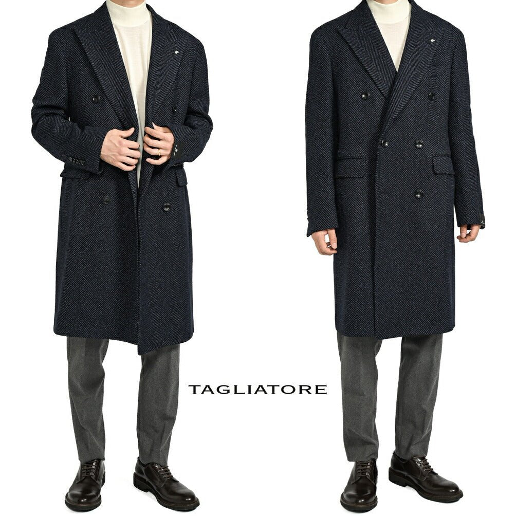SALE｜TAGLIATORE PINO LERARIO ウールコットン 6Bダブルロングチェスターコート / C - LD10B｜397654 - 52｜GUARDAROBA MILANO OFFICIAL STORE