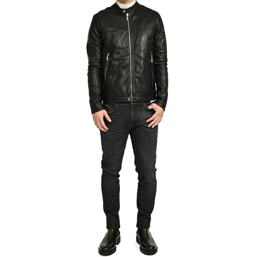 SALE｜TAGLIATORE STANLEY NEW ラムレザー シングルライダースブルゾン｜397737 - 48｜GUARDAROBA MILANO OFFICIAL STORE
