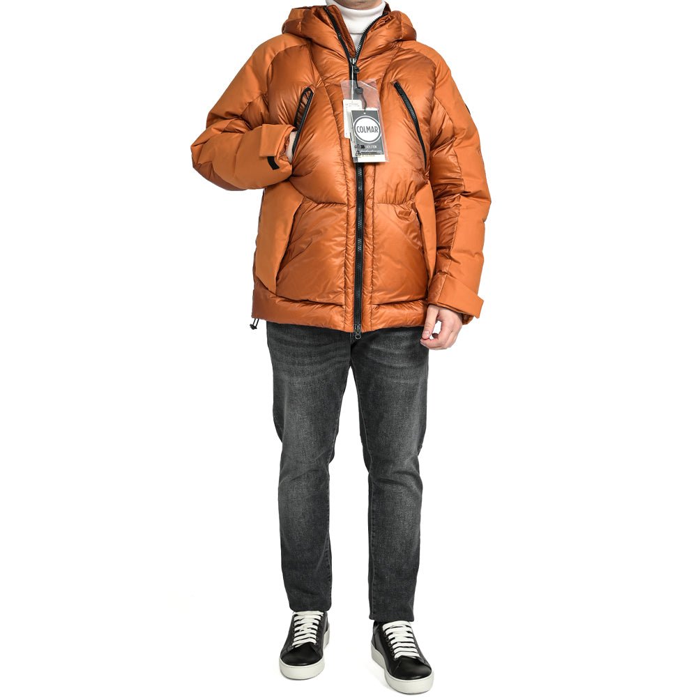 SALE｜COLMAR REVOLUTION by YOSUKE AIZAWA コットン×ナイロン 異素材コンビダウンジャケットフーディー / British Millerain社製生地｜411234 - 50｜GUARDAROBA MILANO OFFICIAL STORE