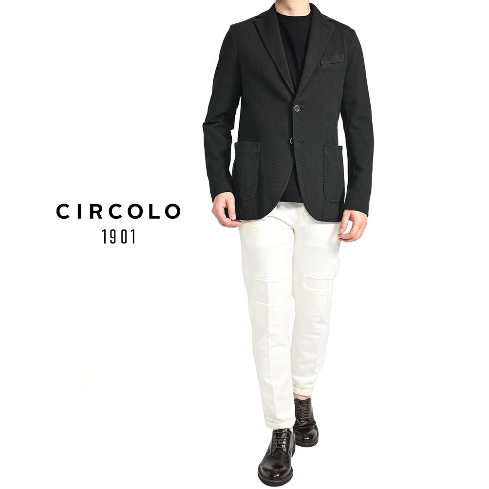 24SS CIRCOLO 1901 ストレッチコットンジャージー 2Bシングルイージージャケット｜GUARDAROBA MILANO OFFICIAL STORE