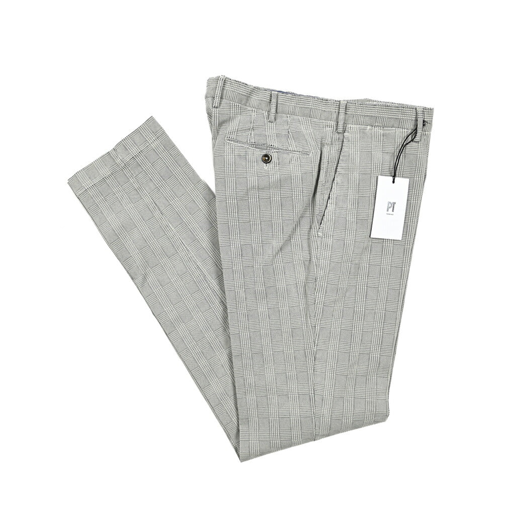 PT TORINO SLIM FIT ストレッチコットン チェックパンツ