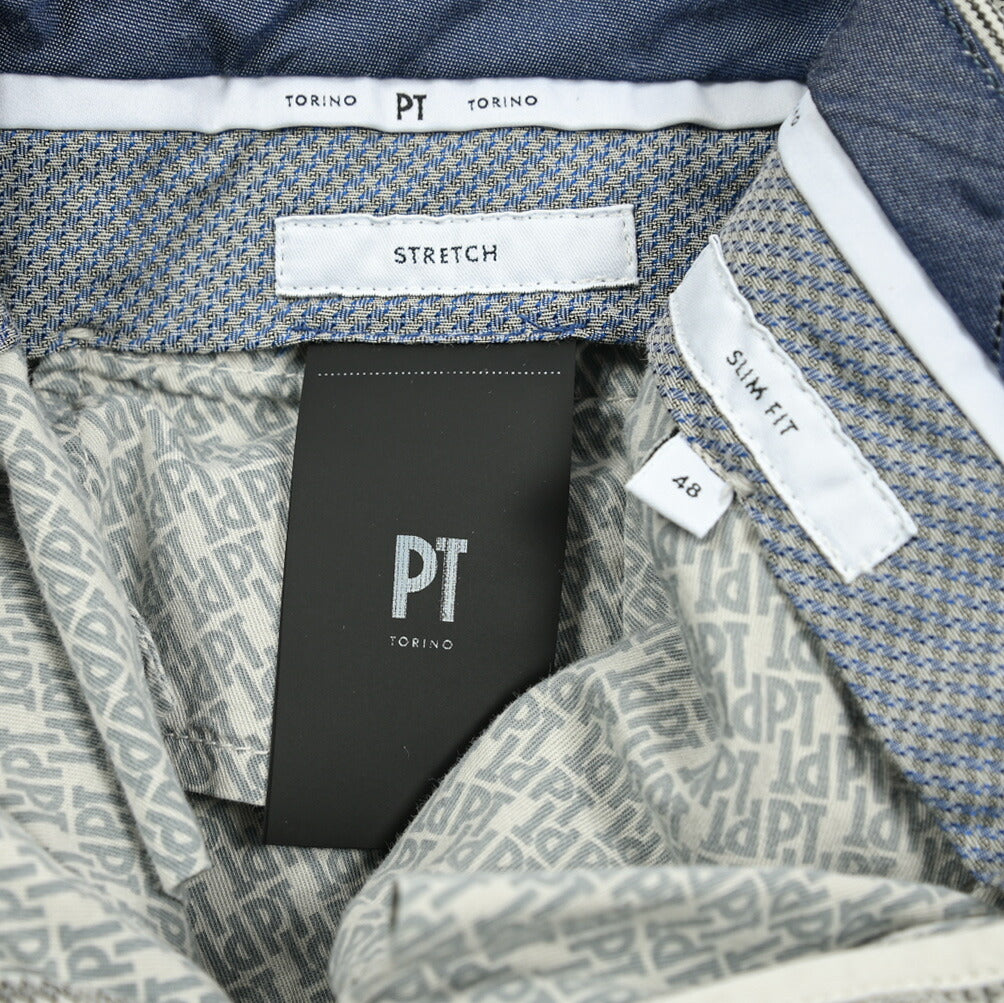 PT TORINO SLIM FIT ストレッチコットン チェックパンツ