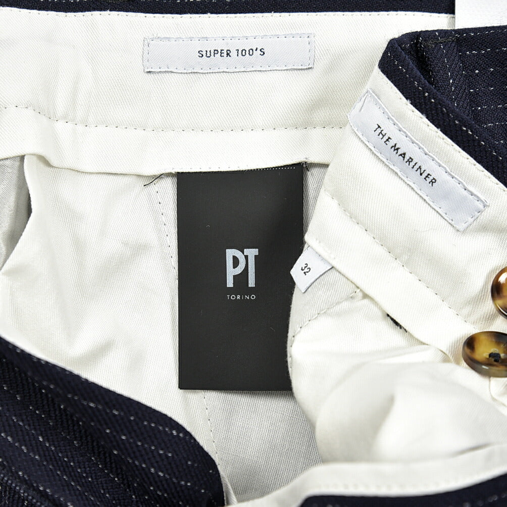 PT TORINO ReWorked SUPER100’s ヴァージンウール100% ストライプパンツ