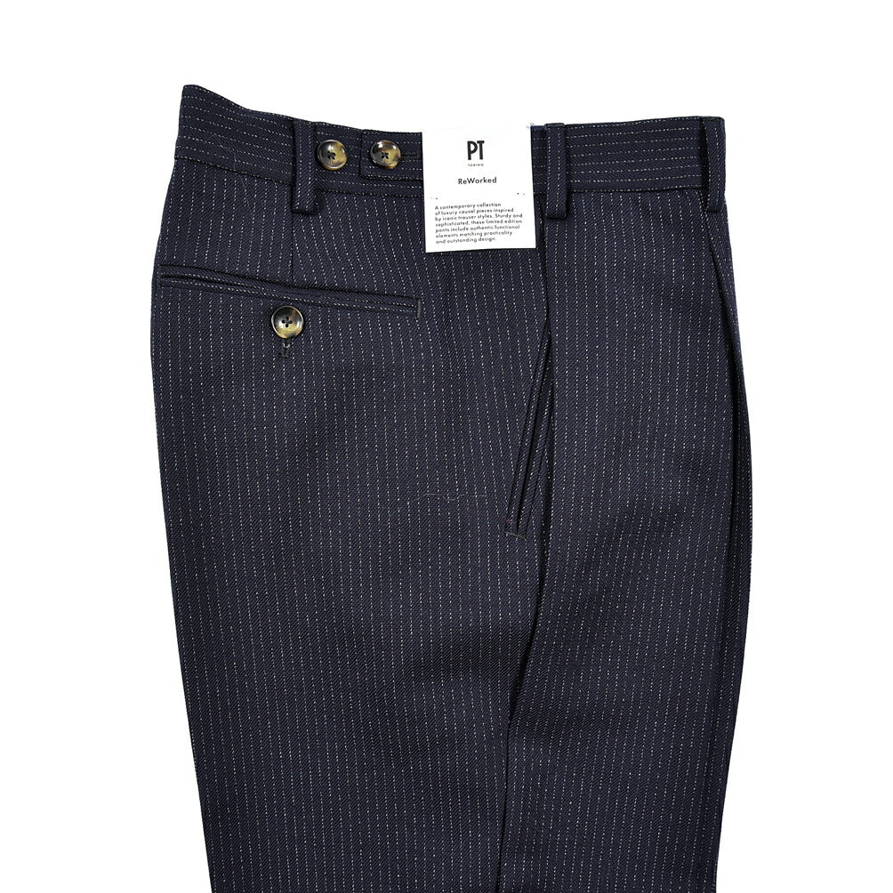 PT TORINO ReWorked SUPER100’s ヴァージンウール100% ストライプパンツ