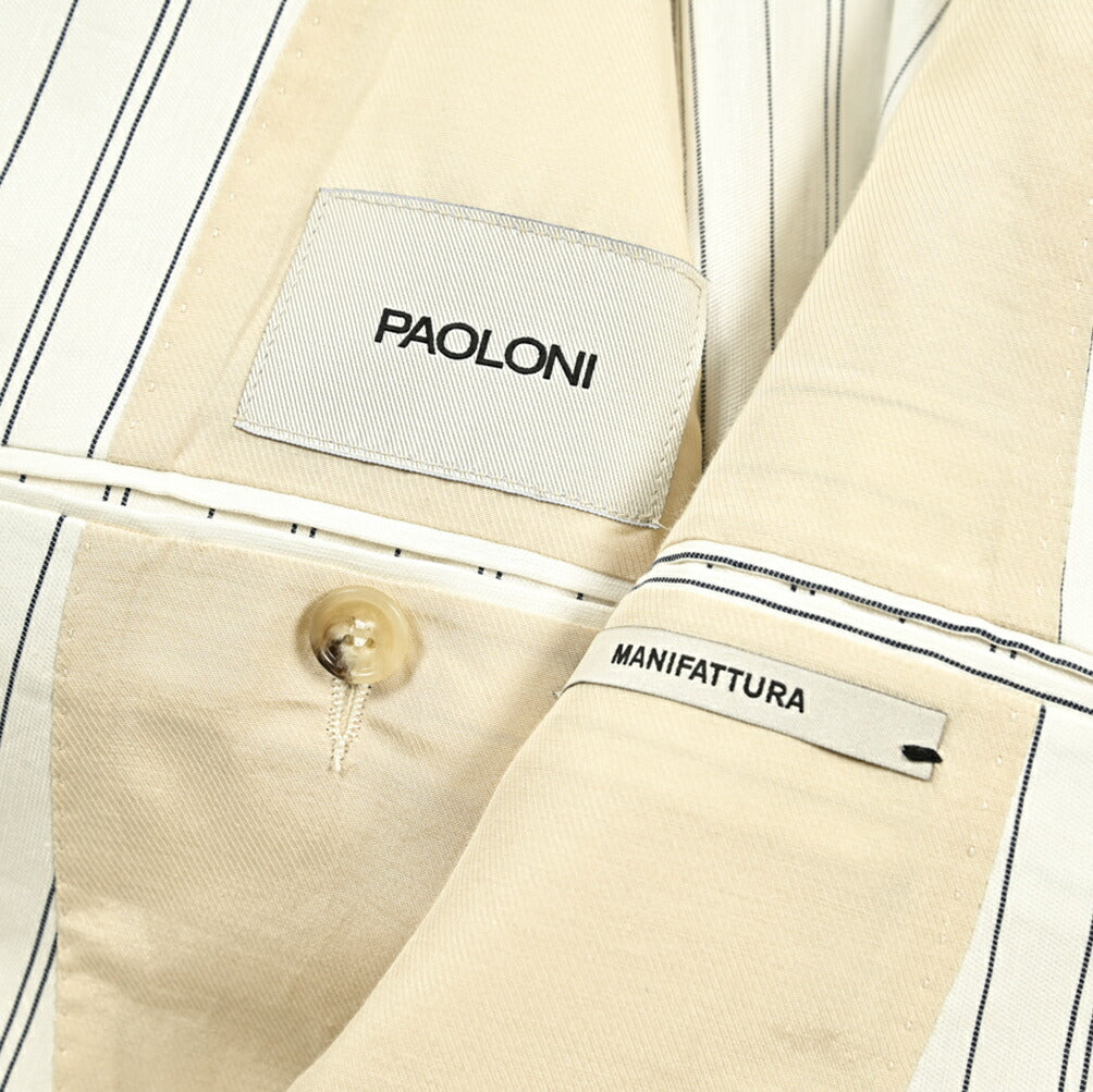 PAOLONI リネン混ダブルブレストテーラードジャケット