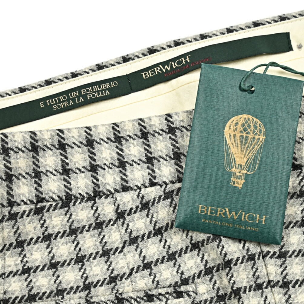 SALE｜BERWICH BARBER ヴァージンウールナイロン ツータックスラックス｜413527 - 48｜GUARDAROBA MILANO OFFICIAL STORE
