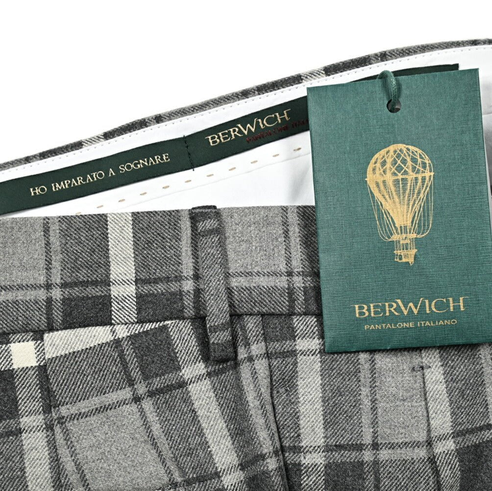 SALE｜BERWICH BARBER ストレッチウールコットン ツータックスラックス｜413541 - 46｜GUARDAROBA MILANO OFFICIAL STORE