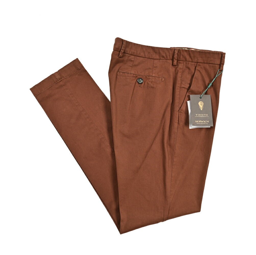 BERWICH MORELLO ストレッチコットン ノータックチノスラックス｜414305｜GUARDAROBA MILANO OFFICIAL STORE