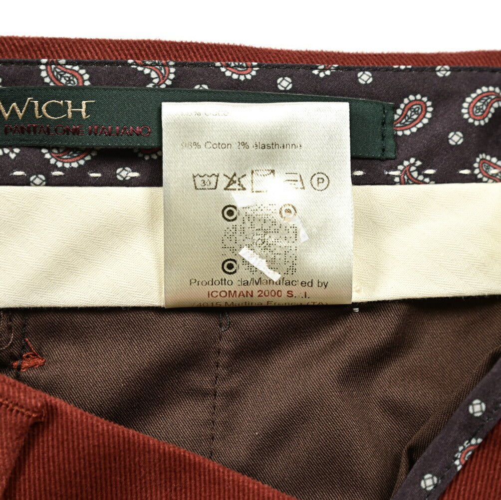 SALE｜BERWICH NEGRONI ストレッチコットン ツータックチノスラックス｜413489 - 46｜GUARDAROBA MILANO OFFICIAL STORE