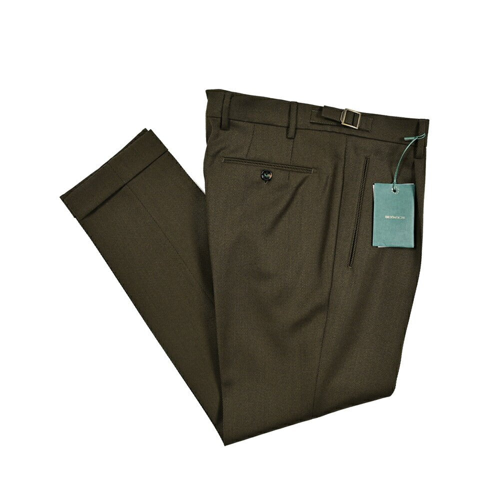 秋冬先行セール｜BERWICH "RETRO" ヴァージンウール100% ワンタックスラックス｜411844-50｜GUARDAROBA MILANO OFFICIAL STORE