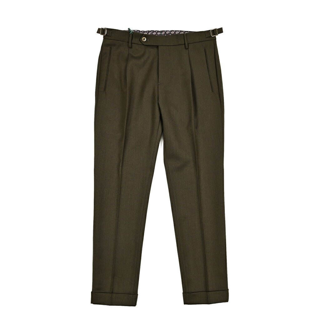 秋冬先行セール｜BERWICH "RETRO" ヴァージンウール100% ワンタックスラックス｜411844-50｜GUARDAROBA MILANO OFFICIAL STORE