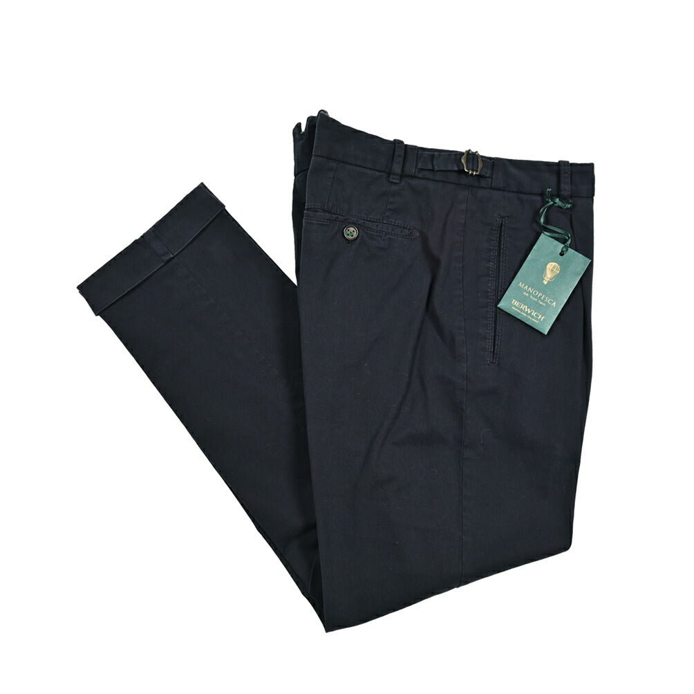 BERWICH RETRO ストレッチコットン ワンタックチノスラックス｜414270 - 50｜GUARDAROBA MILANO OFFICIAL STORE