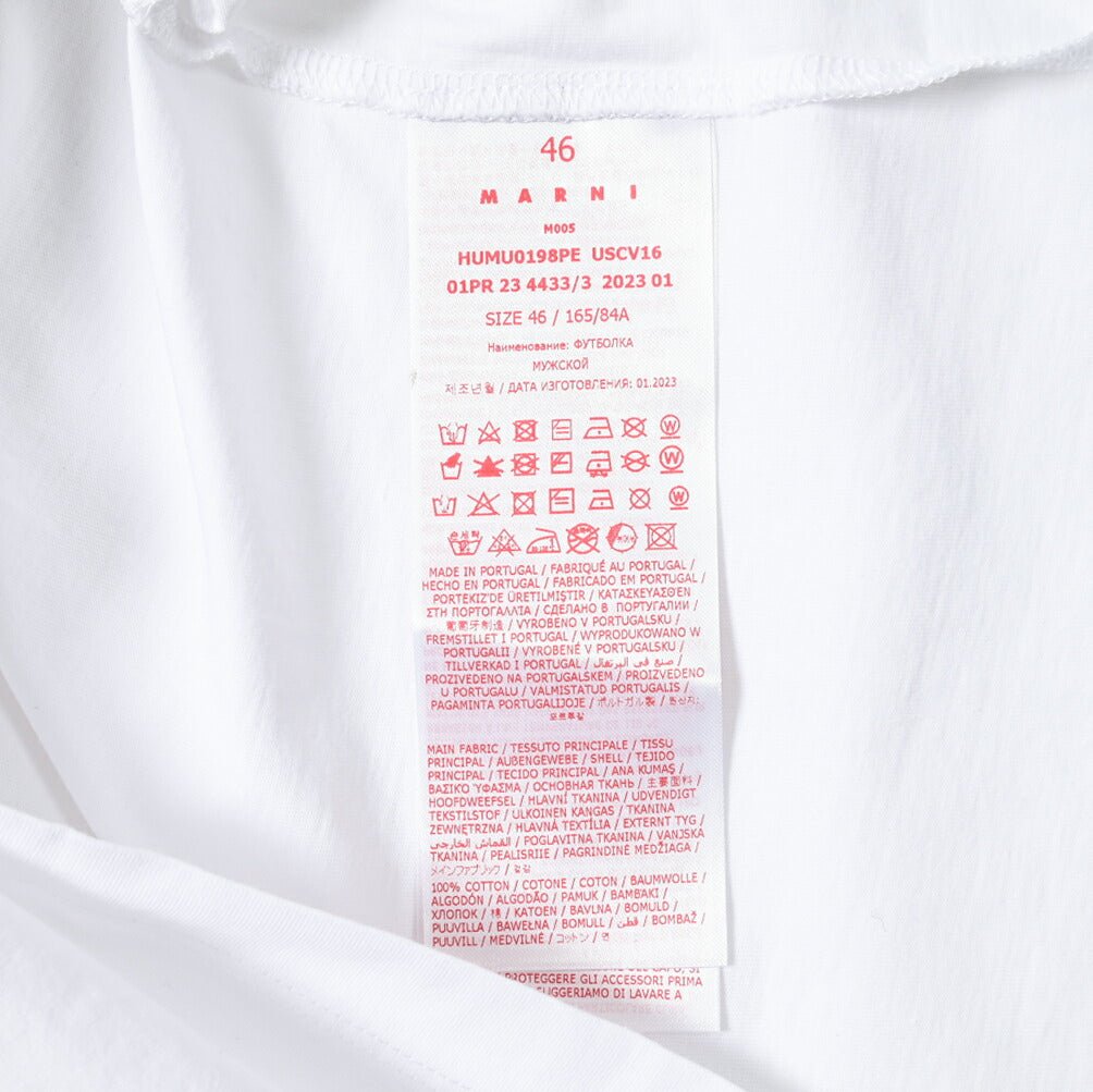 MARNI 3Dロゴ コットン100% 半袖クルーネックTシャツ｜391257 - A - 46｜GUARDAROBA MILANO OFFICIAL STORE