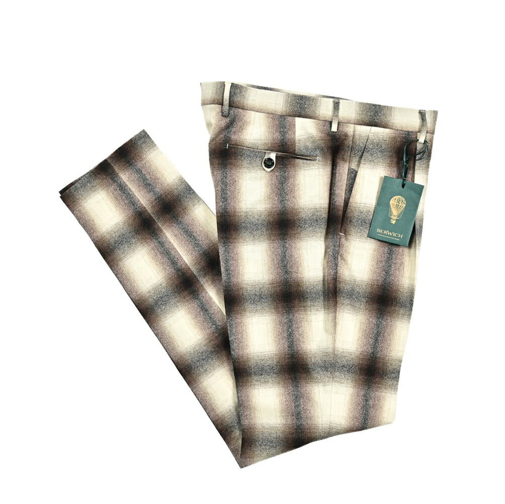 BERWICH MORELLO ヴァージンウール100％ ワンタックスラックス｜413163 - 46｜GUARDAROBA MILANO OFFICIAL STORE