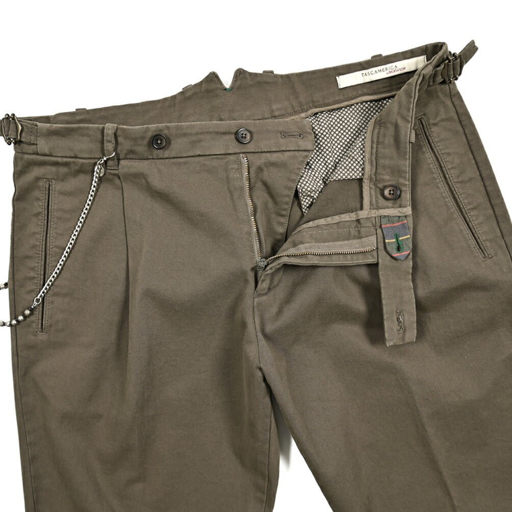 SALE｜BERWICH RETRO ストレッチコットン ワンタックチノスラックス｜413312 - 50｜GUARDAROBA MILANO OFFICIAL STORE