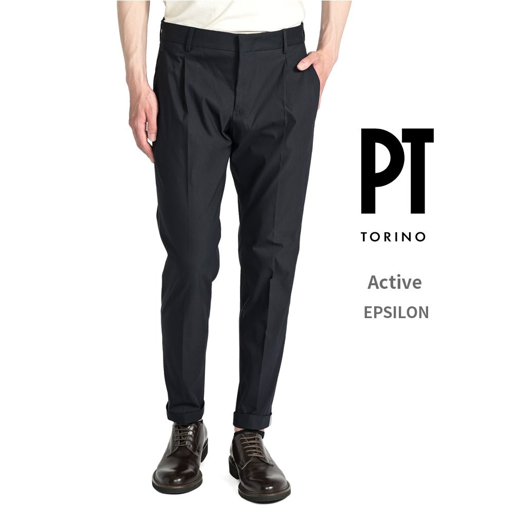 SALE｜PT TORINO ACTIVE EPSILON 高機能ストレッチコットン ワンタックスラックス(反射板) / PT01｜393519 - 44｜GUARDAROBA MILANO OFFICIAL STORE