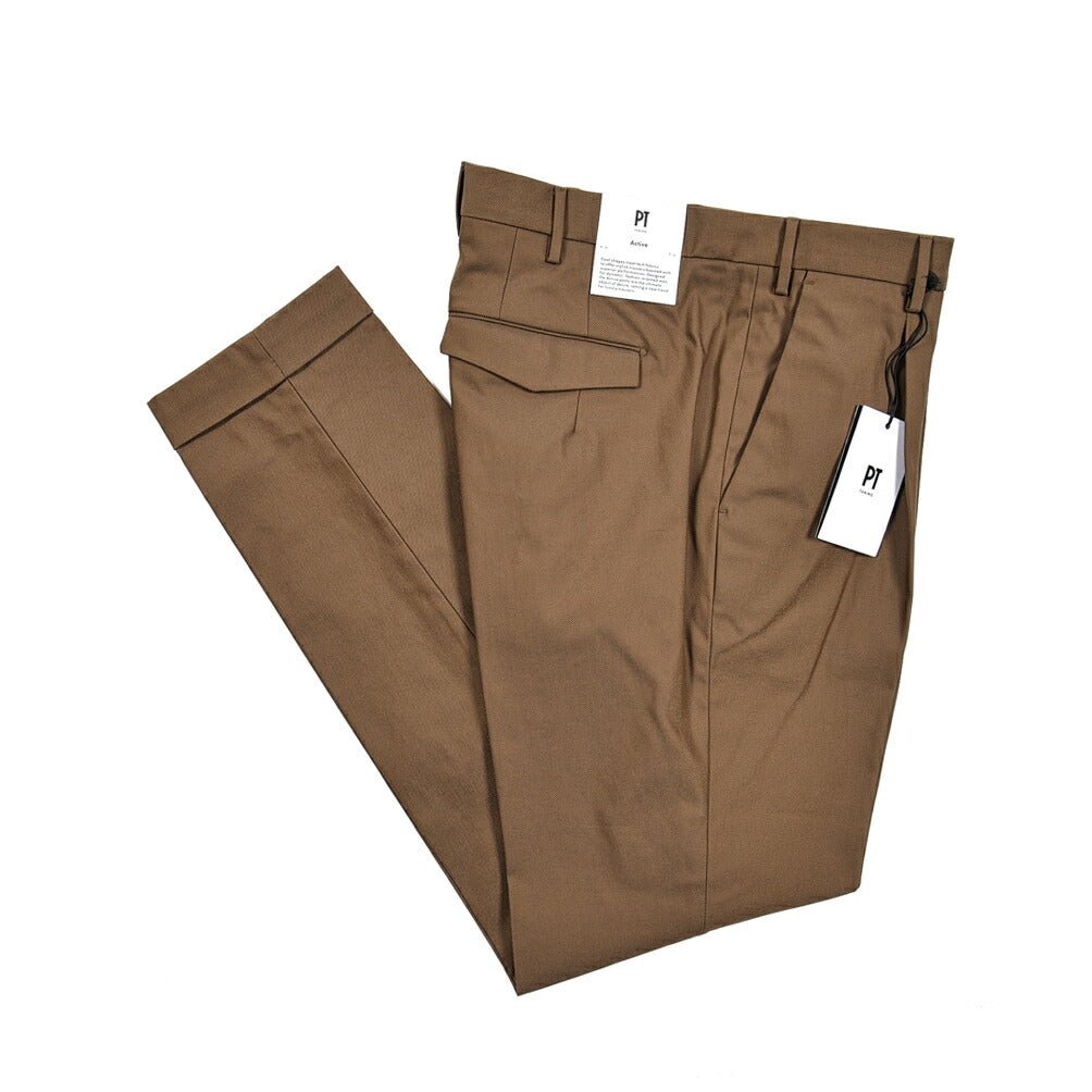 PT TORINO ACTIVE MASTER FIT ストレッチコットンナイロンチノ ワンタックスラックス / PT01｜410670 - 48｜GUARDAROBA MILANO OFFICIAL STORE