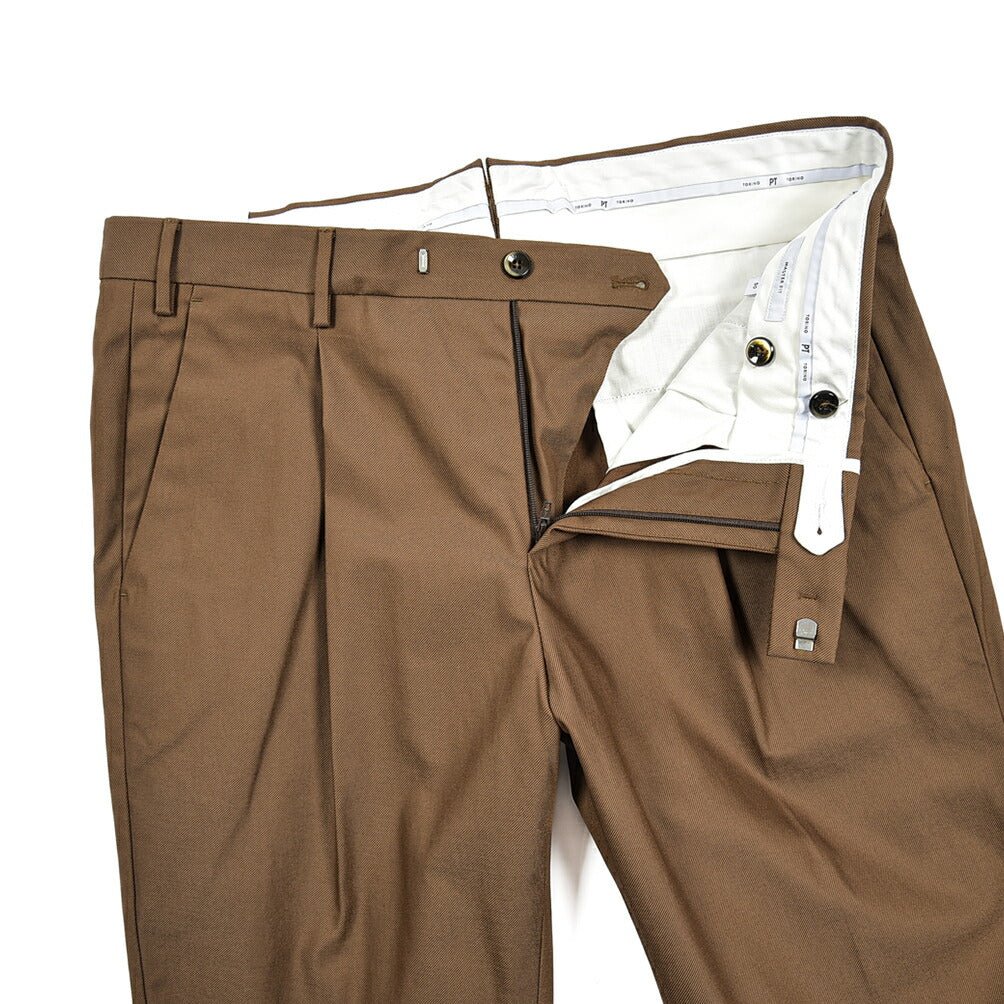 SALE｜PT TORINO ACTIVE MASTER FIT ストレッチコットンナイロンチノ ワンタックスラックス / PT01｜410670 - 48｜GUARDAROBA MILANO OFFICIAL STORE