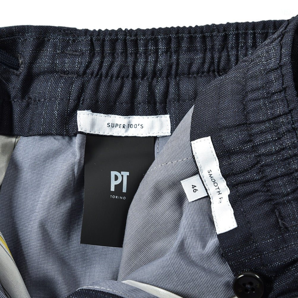 SALE｜PT TORINO SMOOTH FIT ヴァージンウール100% ドローコード付きワンタックイージースラックス(SUPER 100'S) / PT01｜366496 - B - 50｜GUARDAROBA MILANO OFFICIAL STORE