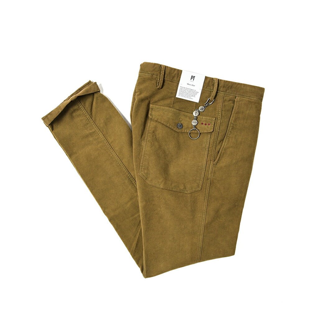 PT TORINO WORN OUT GARAMOND 製品染め ストレッチコットン ワンタックスラックス(モールスキン) / PT01｜389913 - 30｜GUARDAROBA MILANO OFFICIAL STORE