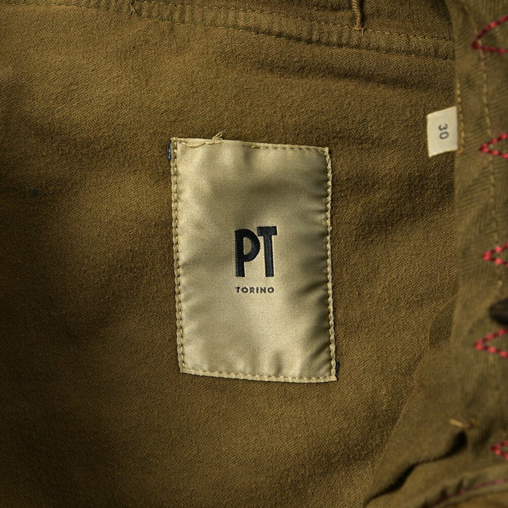 SALE｜PT TORINO WORN OUT GARAMOND 製品染め ストレッチコットン ワンタックスラックス(モールスキン) / PT01｜389913 - 30｜GUARDAROBA MILANO OFFICIAL STORE