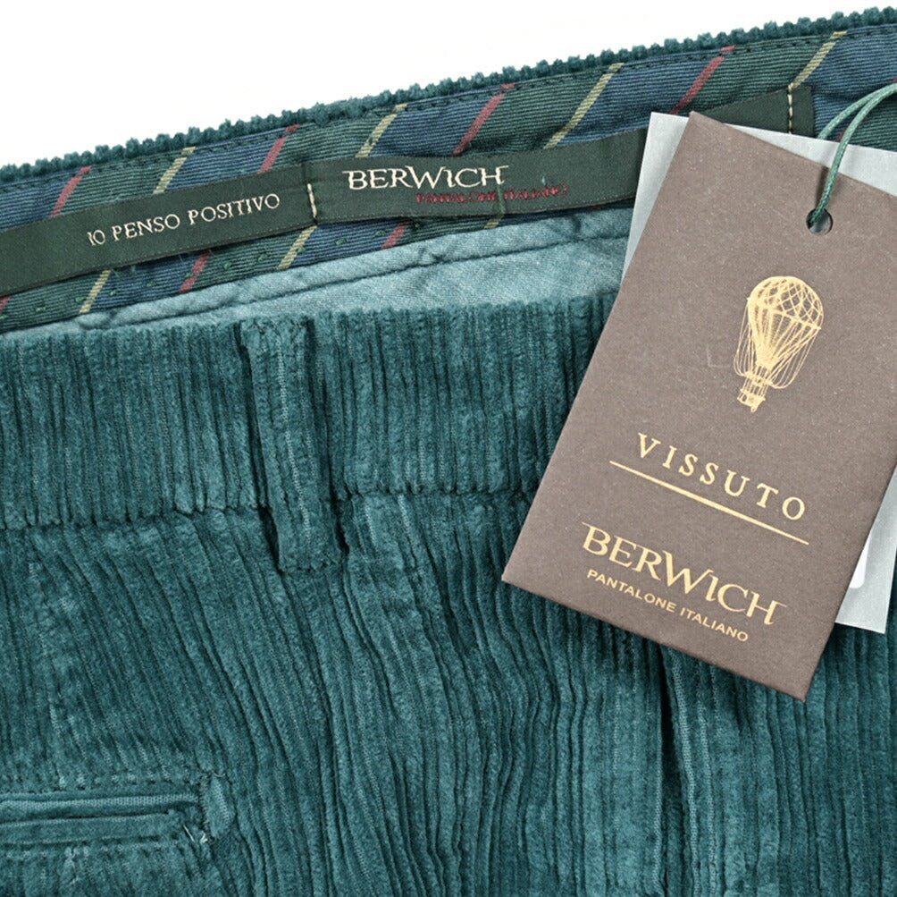SALE｜BERWICH RETRO ストレッチコットン 太畝コーデュロイワンタックスラックス｜413034 - 44｜GUARDAROBA MILANO OFFICIAL STORE