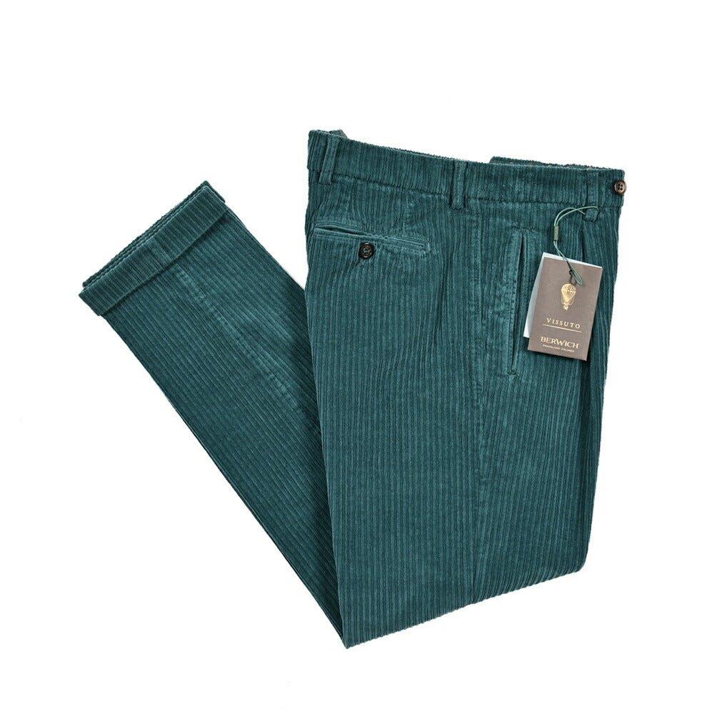 BERWICH RETRO ストレッチコットン 太畝コーデュロイワンタックスラックス｜413034 - 44｜GUARDAROBA MILANO OFFICIAL STORE