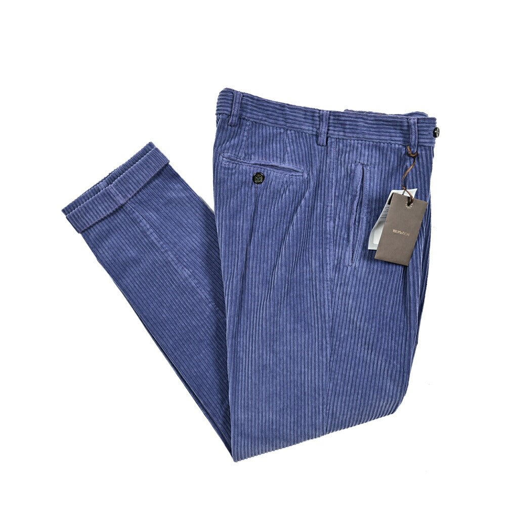 BERWICH RETRO ストレッチコットン 太畝コーデュロイワンタックスラックス｜413143 - 48｜GUARDAROBA MILANO OFFICIAL STORE
