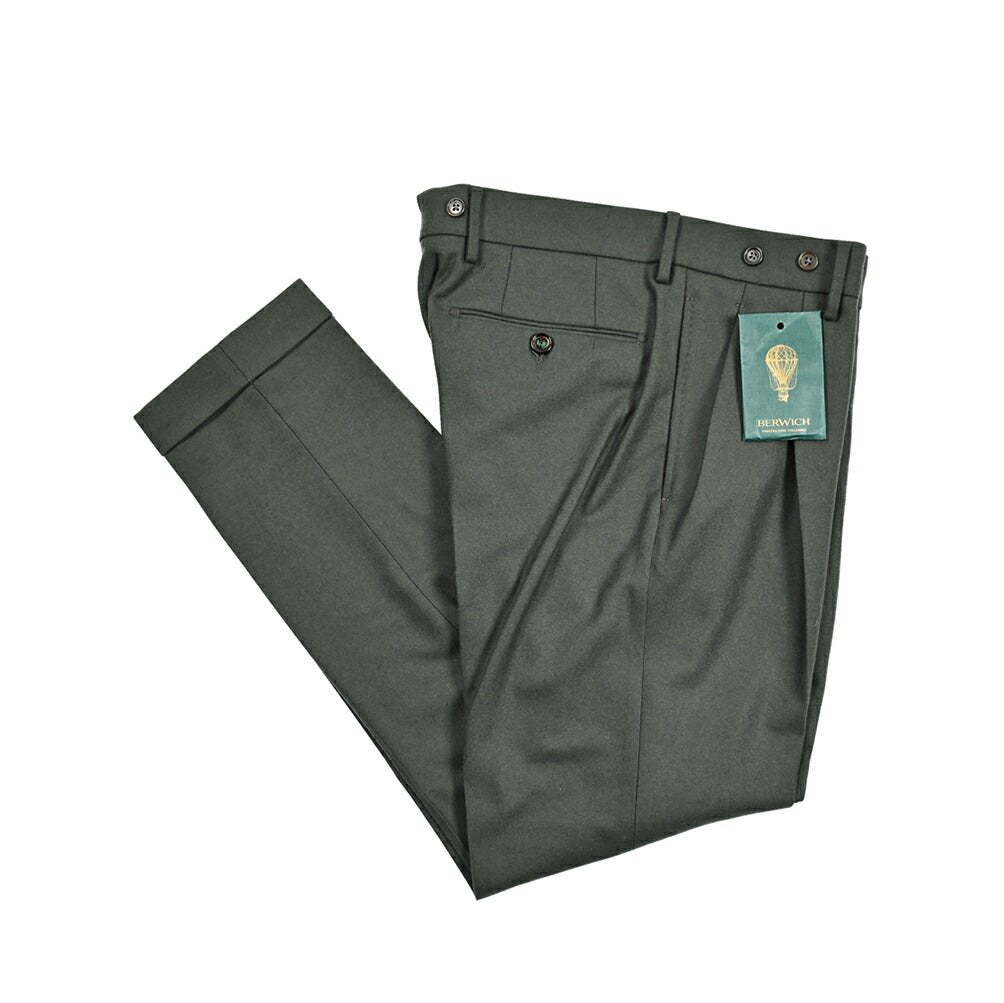 BERWICH BARBER ウール100% ツータックスラックス｜414350｜GUARDAROBA MILANO OFFICIAL STORE