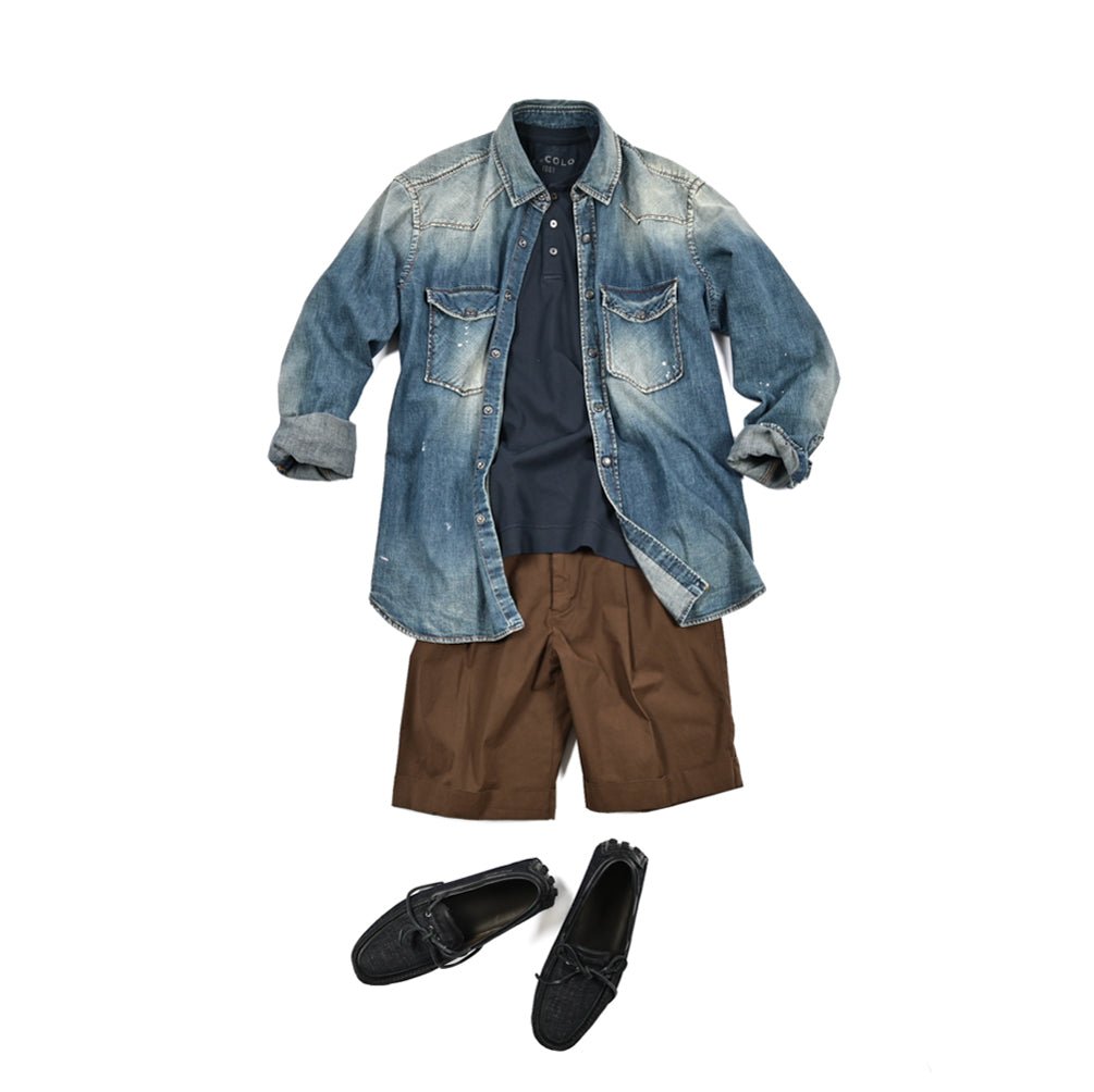 SALE｜BERWICH BER_MUDA 1P ストレッチコットン ワンタックバミューダショーツ｜422308 - XS｜GUARDAROBA MILANO OFFICIAL STORE