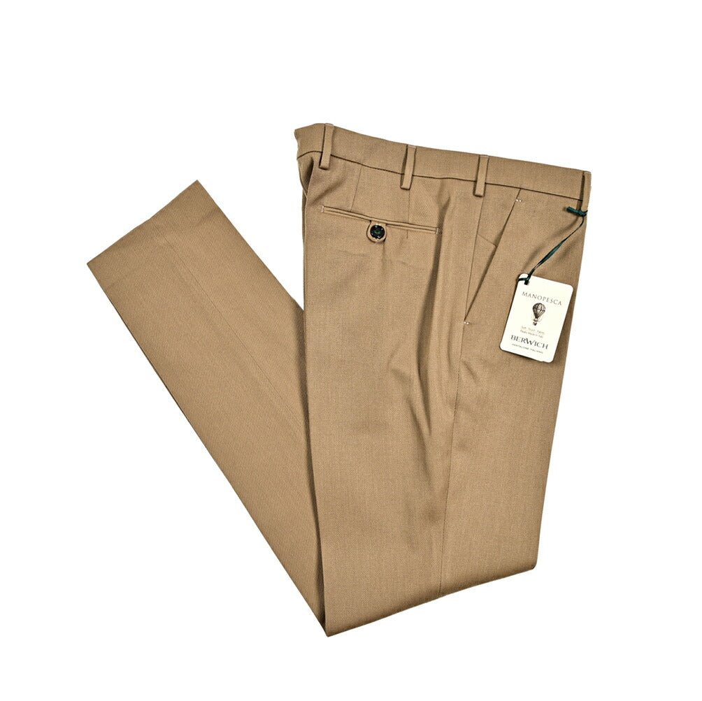 BERWICH MORELLO ヴァージンウールコットン ノータックスラックス｜411647 - 48｜GUARDAROBA MILANO OFFICIAL STORE