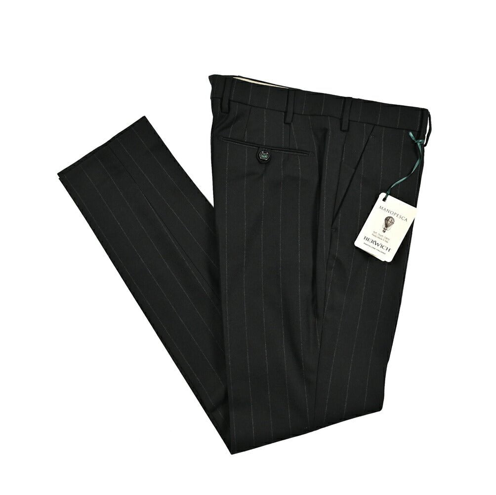 BERWICH MORELLO ウールコットン ノータックスラックス｜411696 - 46｜GUARDAROBA MILANO OFFICIAL STORE