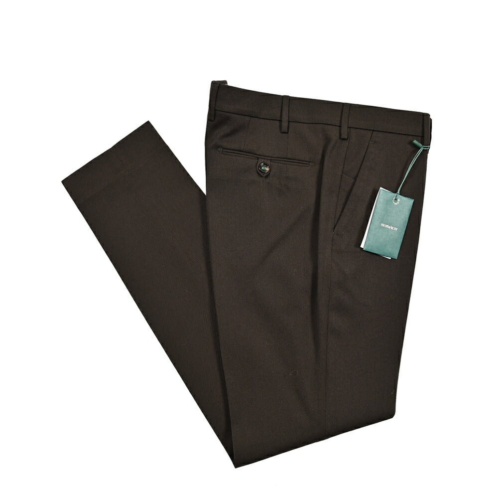 BERWICH MORELLO ストレッチウールコットン ノータックスラックス｜412102 - 50｜GUARDAROBA MILANO OFFICIAL STORE