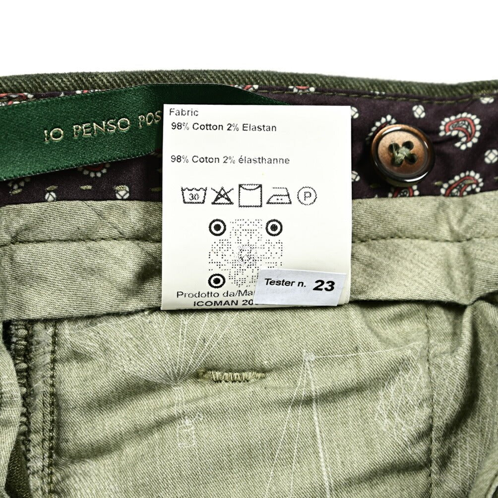 SALE｜BERWICH RETRO ストレッチコットン ワンタックチノスラックス｜412288 - 52｜GUARDAROBA MILANO OFFICIAL STORE