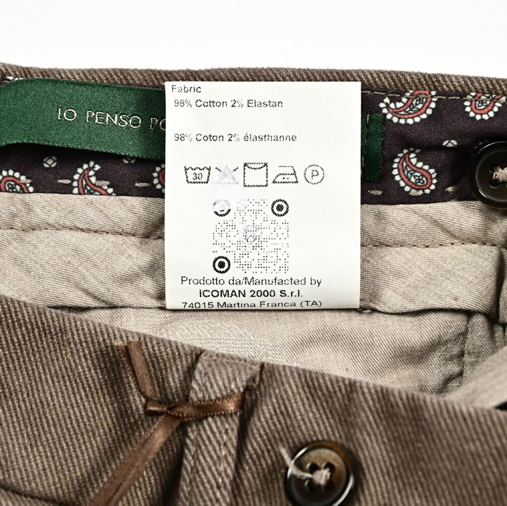 SALE｜BERWICH RETRO ストレッチコットン ワンタックチノスラックス｜411610 - 50｜GUARDAROBA MILANO OFFICIAL STORE