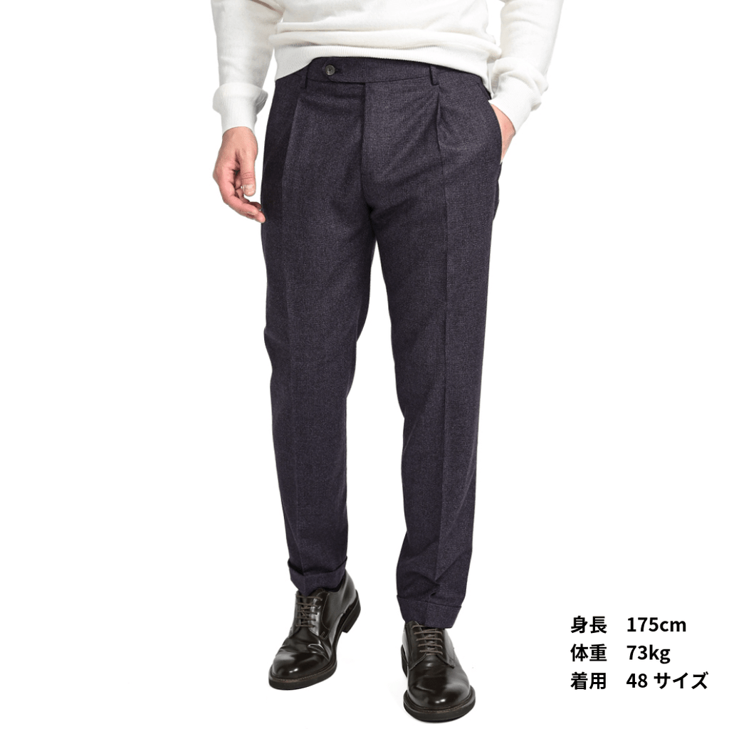 SALE｜BERWICH RETRO ストレッチウール ワンタックスラックス｜411593 - 48｜GUARDAROBA MILANO OFFICIAL STORE