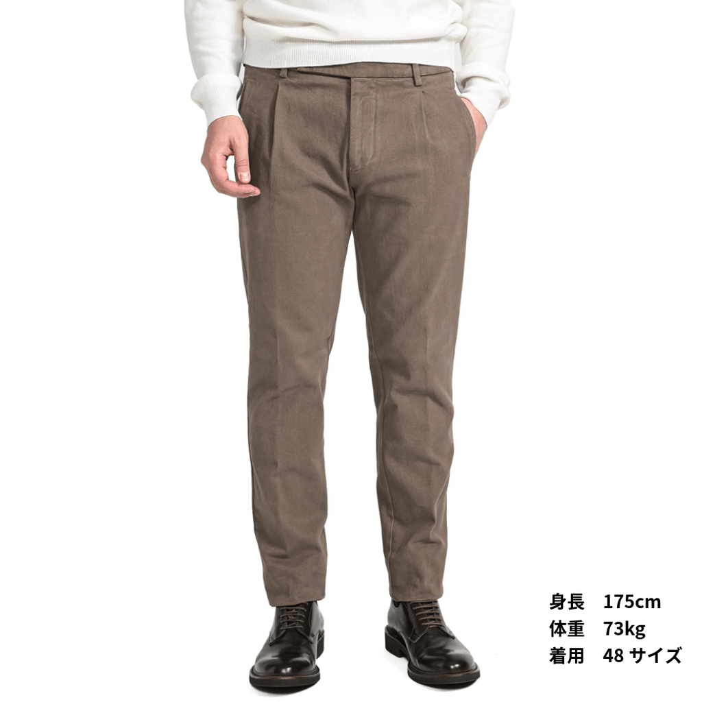SALE｜BERWICH RETRO ストレッチコットン ワンタックチノスラックス｜411610 - 52｜GUARDAROBA MILANO OFFICIAL STORE