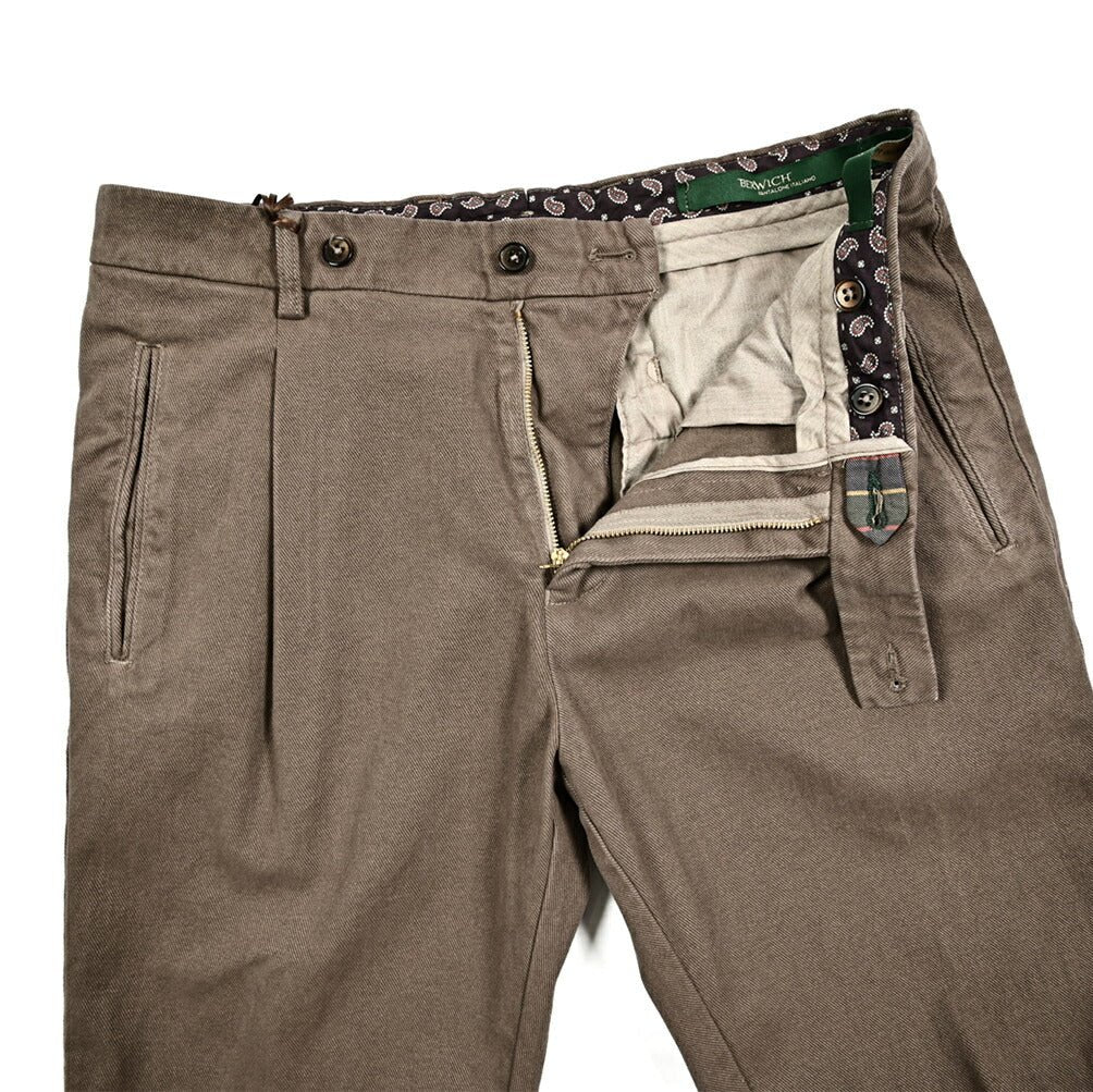 SALE｜BERWICH RETRO ストレッチコットン ワンタックチノスラックス｜411610 - 50｜GUARDAROBA MILANO OFFICIAL STORE