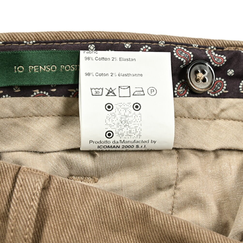 SALE｜BERWICH RETRO ストレッチコットン ワンタックチノスラックス｜411683 - 46｜GUARDAROBA MILANO OFFICIAL STORE
