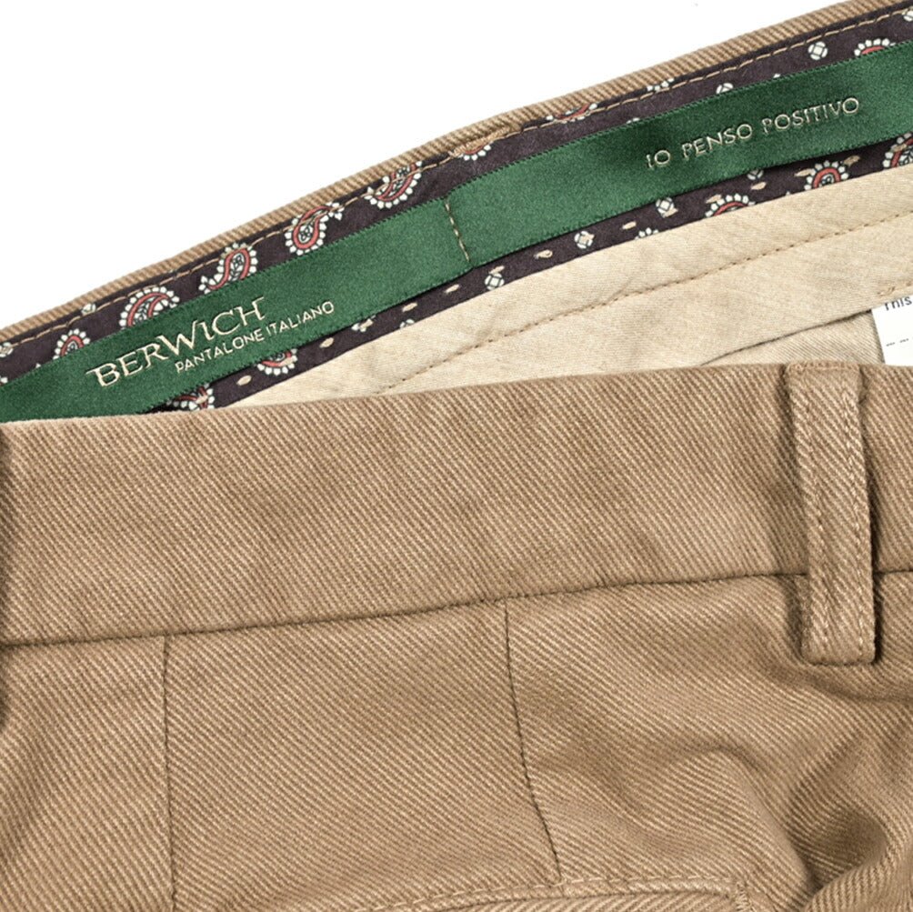 SALE｜BERWICH RETRO ストレッチコットン ワンタックチノスラックス｜411683 - 46｜GUARDAROBA MILANO OFFICIAL STORE
