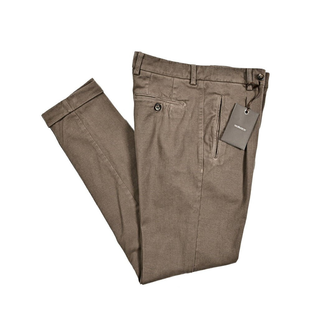 BERWICH RETRO ストレッチコットン ワンタックチノスラックス｜411610 - 50｜GUARDAROBA MILANO OFFICIAL STORE