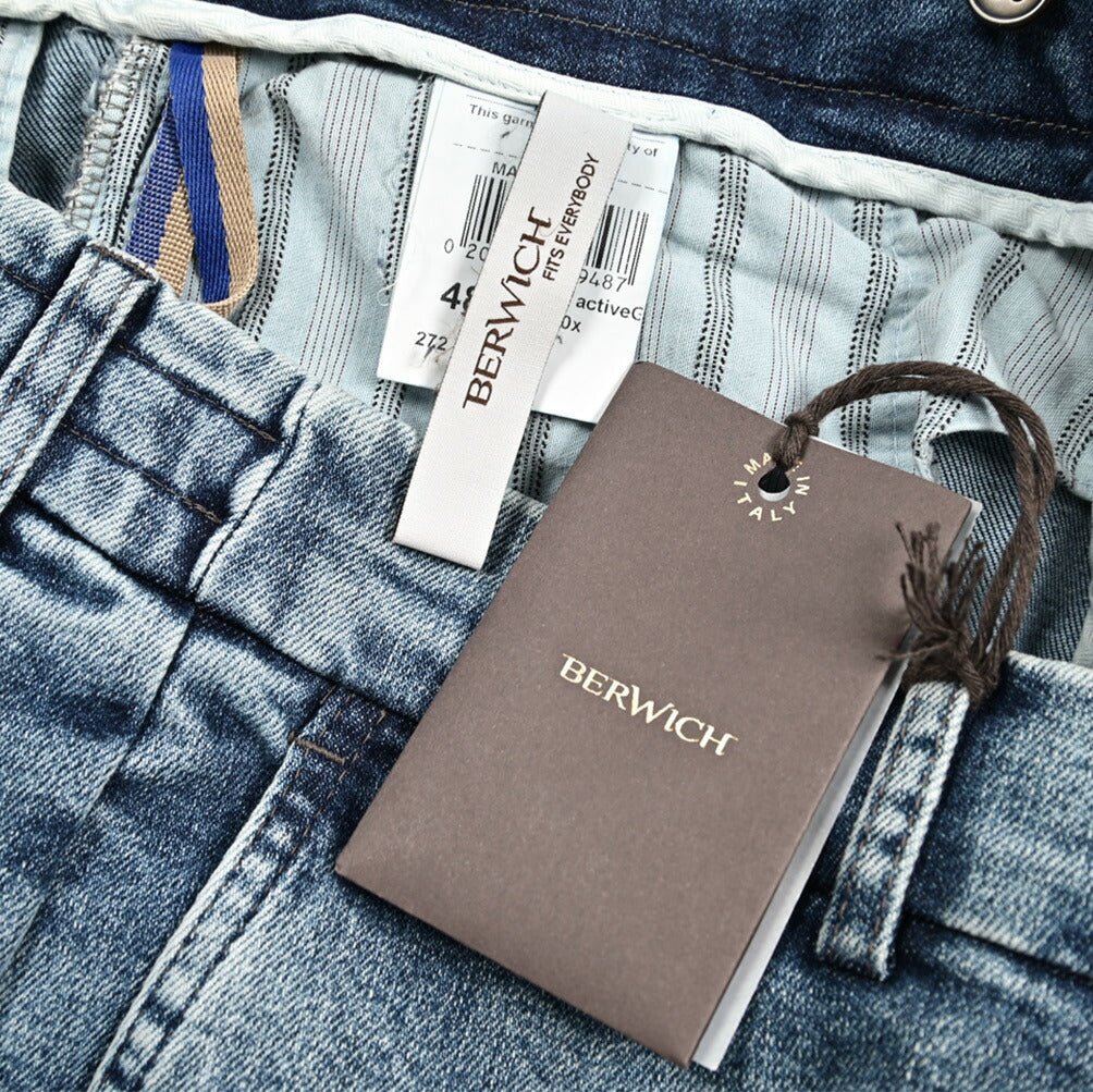 SALE｜BERWICH "YRETRO" ストレッチデニム ノータックスリムパンツ(デニスラ)｜424932 - 46｜GUARDAROBA MILANO OFFICIAL STORE