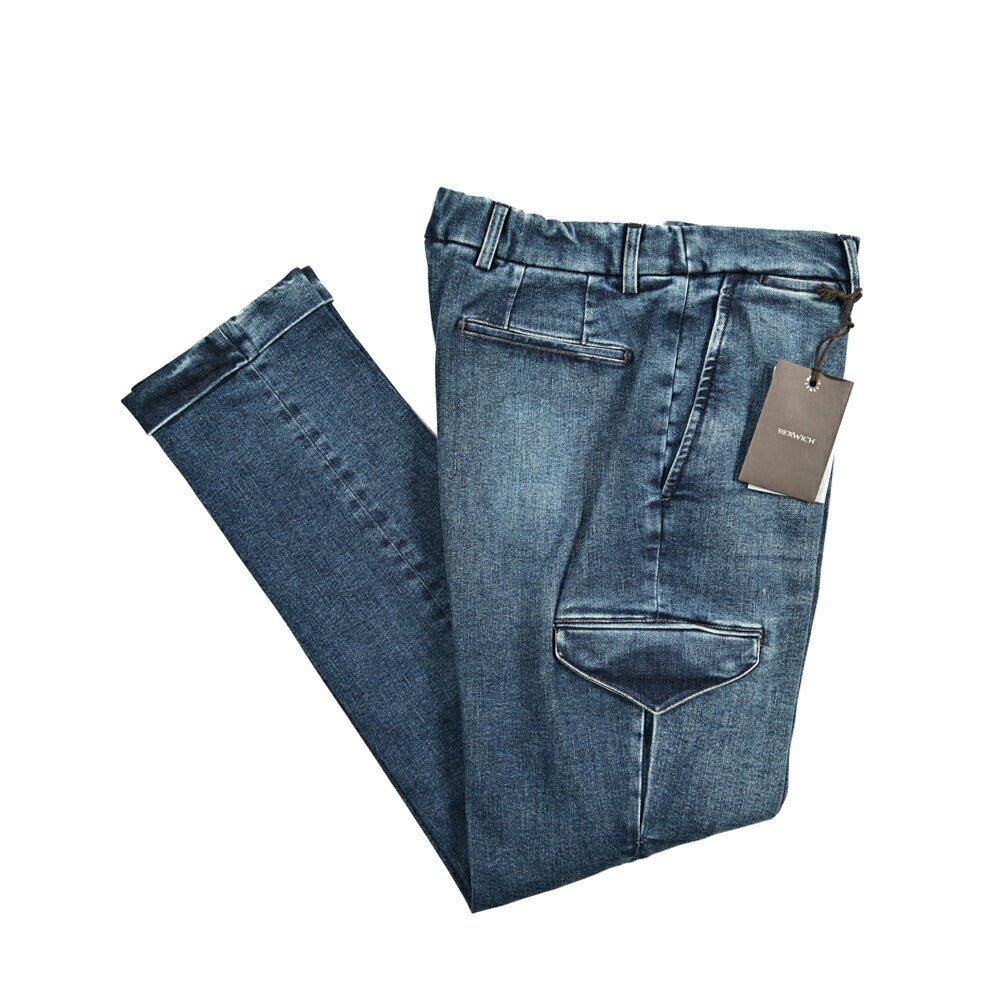 BERWICH "YRETRO CARGO" ストレッチデニム スリムカーゴパンツ｜421869 - 46｜GUARDAROBA MILANO OFFICIAL STORE