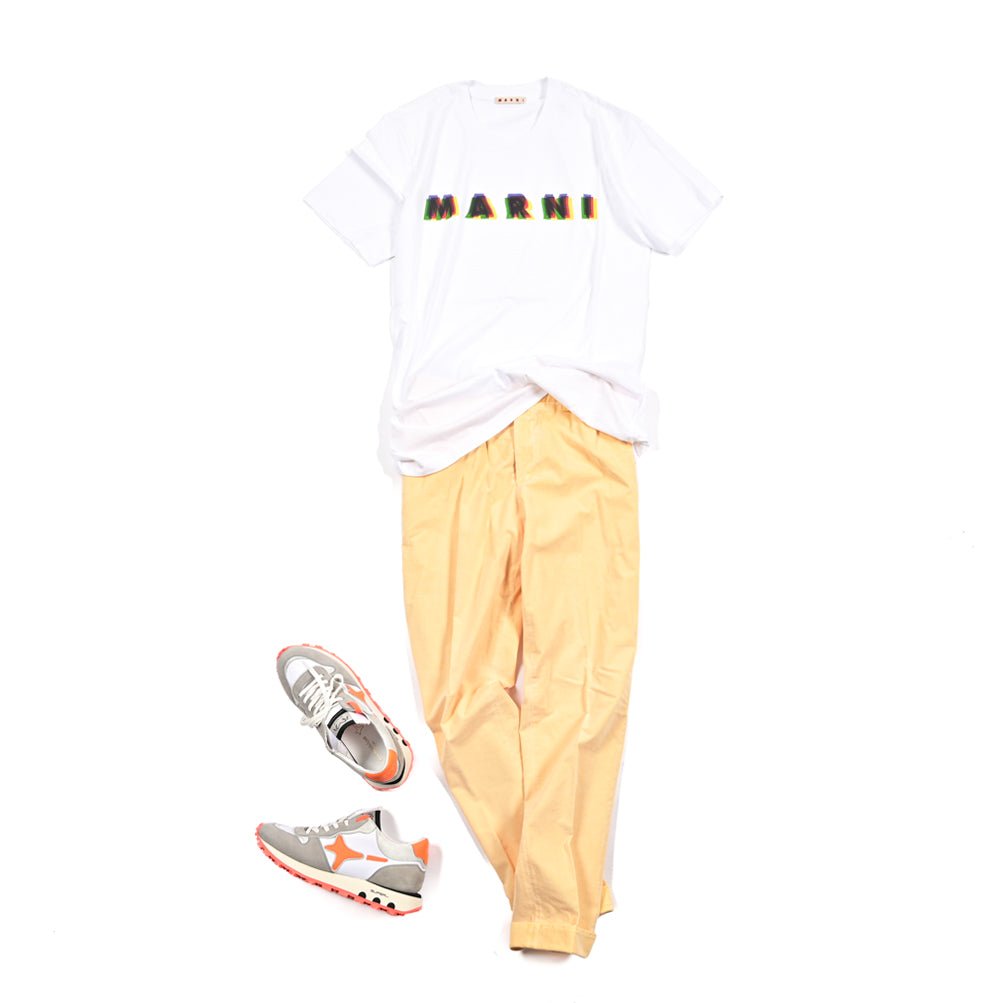 SALE｜MARNI 3Dプリントロゴ コットン100% 半袖クルーネックTシャツ｜391257 - A - 46｜GUARDAROBA MILANO OFFICIAL STORE