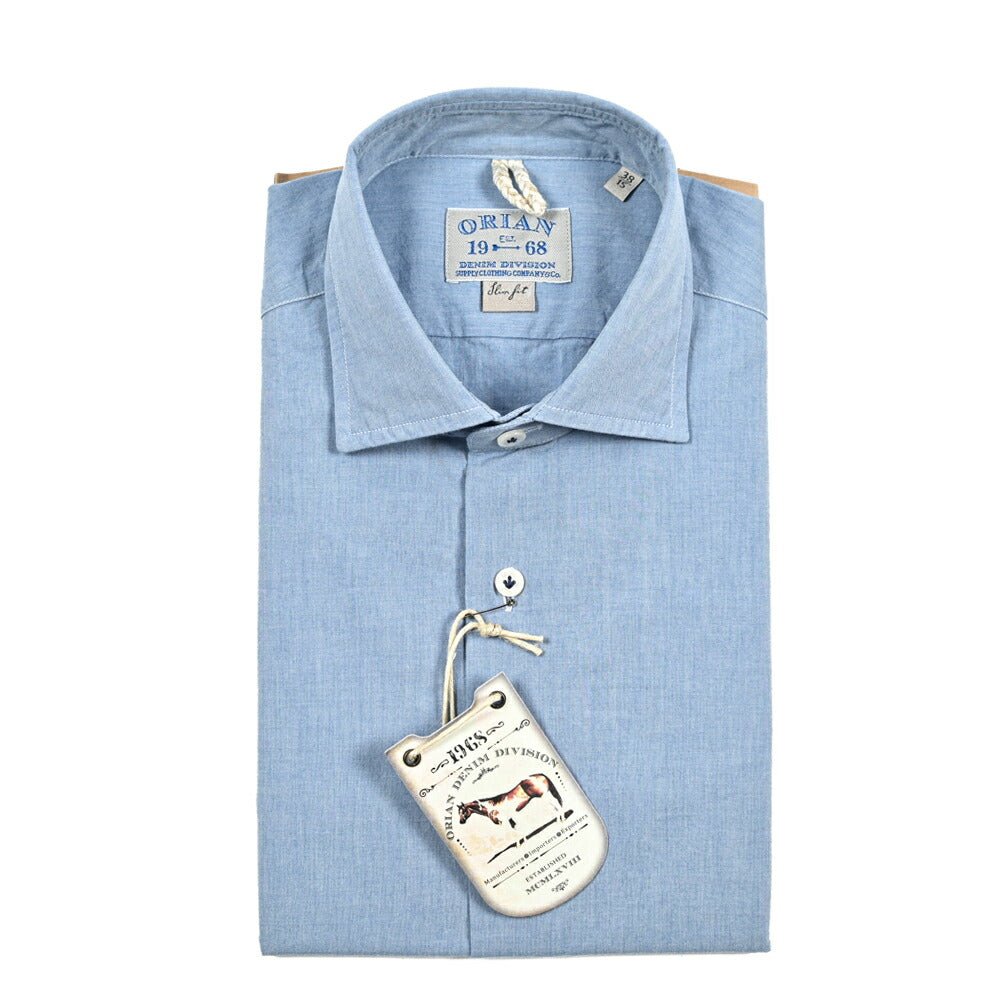 SALE｜ORIAN DENIM DIVISION コットン100% ホリゾンタルカラーシャツ｜421101 - 38｜GUARDAROBA MILANO OFFICIAL STORE