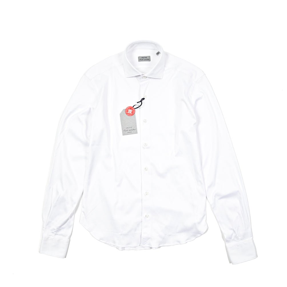 SALE｜ORIAN Fluid evolution ストレッチコットンジャージー ホリゾンタルカラードレスシャツ｜420515 - 38｜GUARDAROBA MILANO OFFICIAL STORE